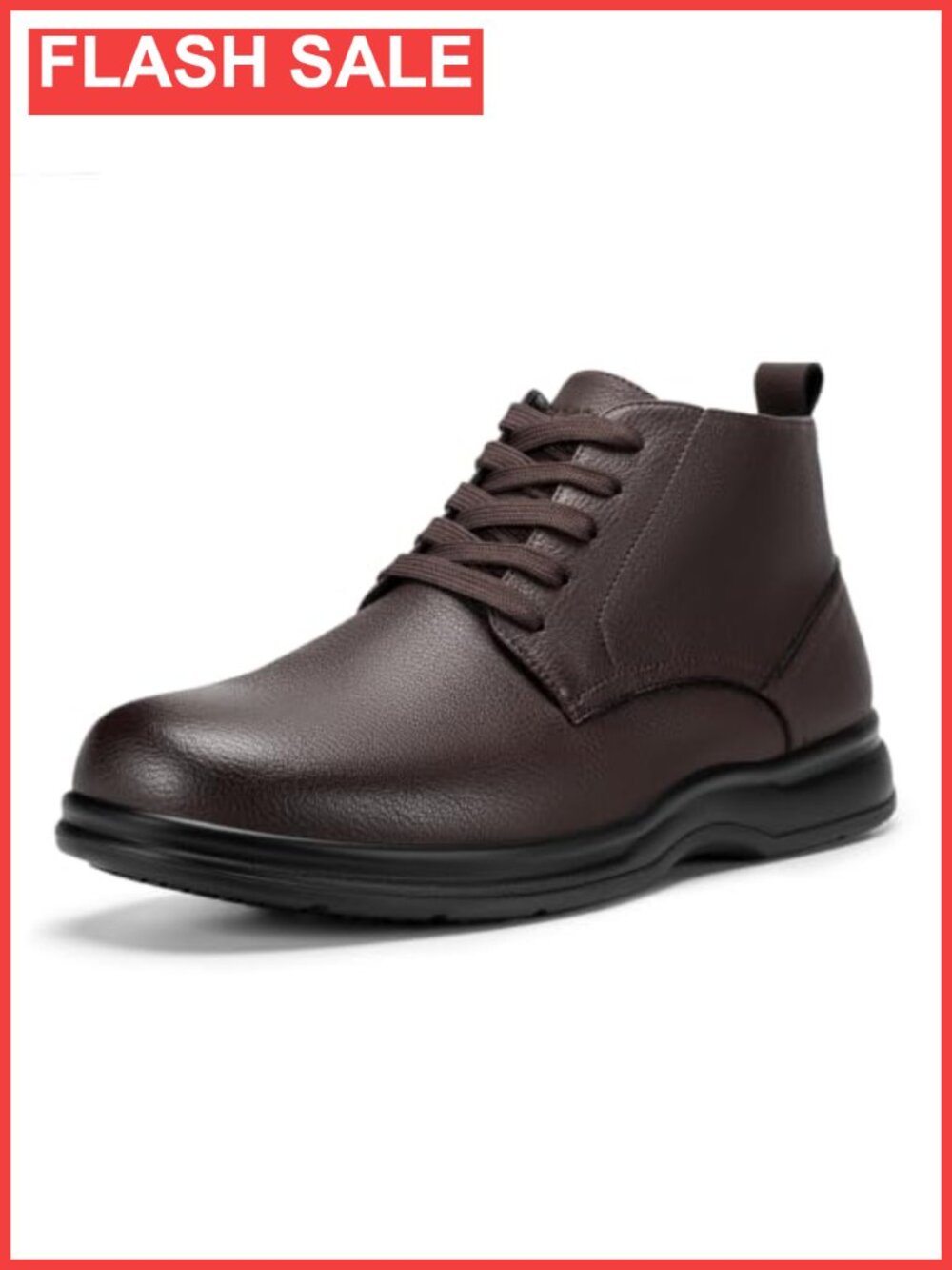 Men's Wide Toe Box Ankle Dress Boots Faux Leather Side Zip Oxford